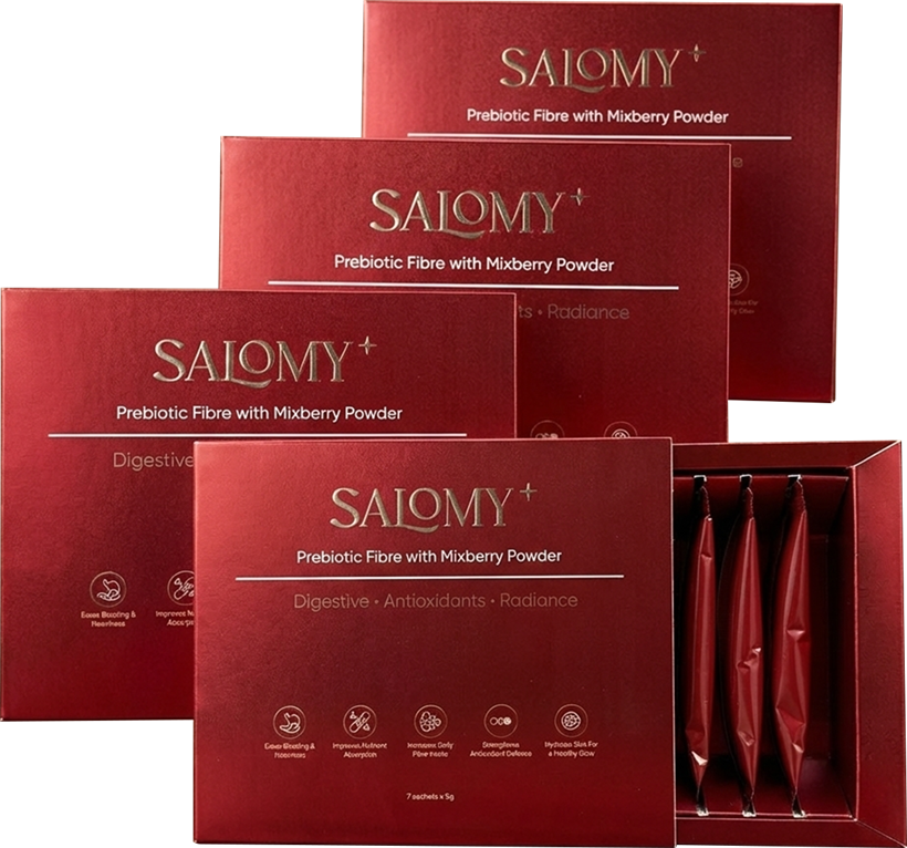 Beberapa kotak SALOMY Probiotic Fibre with Mixberry Powder